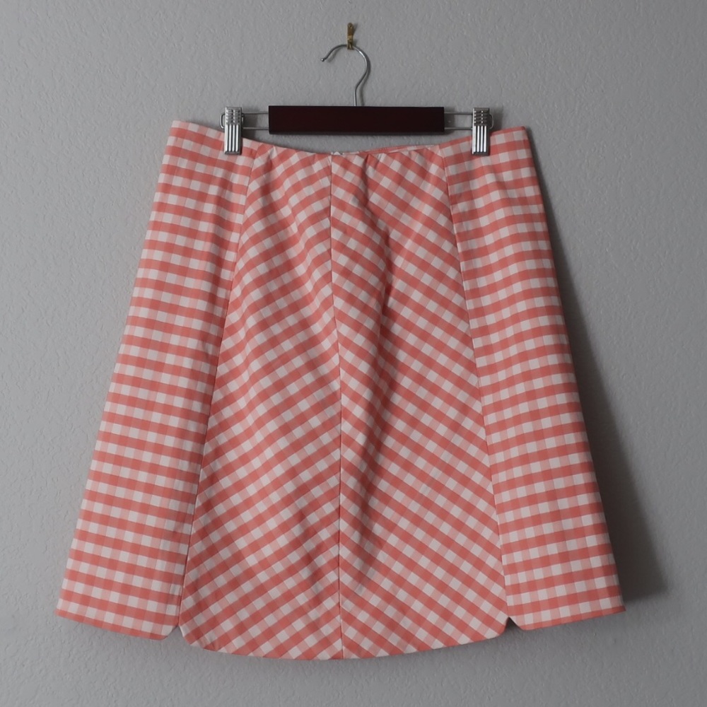 Brooks Brothers Pink Gingham Double-weave Skirt